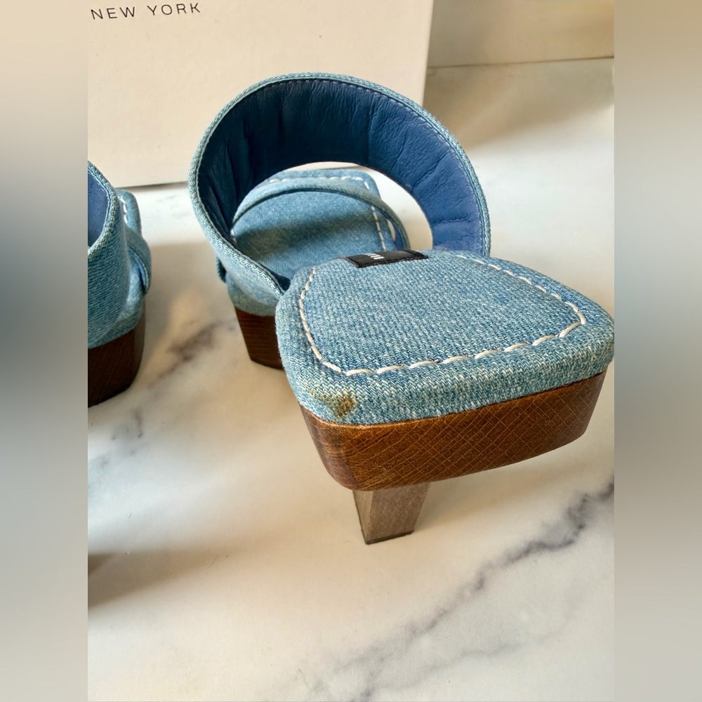 Brandon Blackwood Eva Denim Platform Sandals Blue NIB, Size 7, Sold Out - Picture 8 of 8